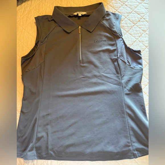 LeMieux Women's Sleeveless Sport Polo in Light Blue - Picture 2 of 4